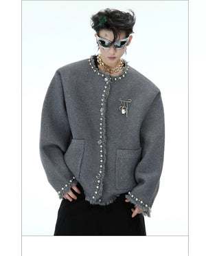 desc::pearl-trim-glitter-knit-jacket-loose-street-cardigan-detail-img-20