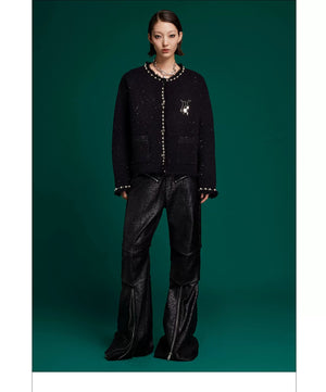 desc::pearl-trim-glitter-knit-jacket-loose-street-cardigan-detail-img-22