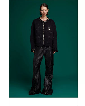 desc::pearl-trim-glitter-knit-jacket-loose-street-cardigan-detail-img-9