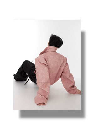 desc::pink-polka-dot-gradient-cropped-moto-jacket-for-unisex-detail-img-15
