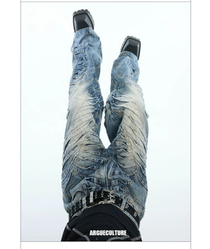 desc::pleated-wide-leg-distressed-vintage-jeans-for-men-detail-img-3