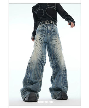 desc::pleated-wide-leg-distressed-vintage-jeans-for-men-detail-img-6