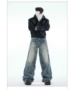 desc::pleated-wide-leg-distressed-vintage-jeans-for-men-detail-img-9
