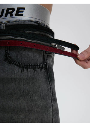 desc::pony-hair-double-zip-leather-belt-retro-streetwear-unisex-detail-img-3