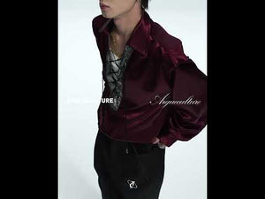 Long-Sleeve Satin Lace-Up Shirt with Contrast Panel | ArguE CulturE