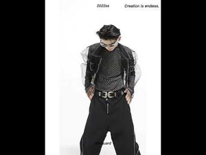 Longline Black Cotton Mesh Shirt Jacket video