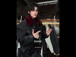 Reversible Black Leather Fur-Collar Jacket | Gothic Style video