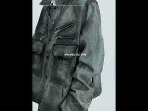 Cement Gray Denim Jacket & Flare Pants | Cotton video