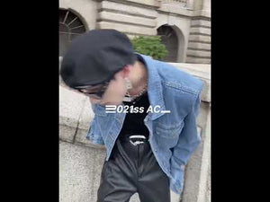 Pleated Short Denim Jacket with Padded Shoulders video