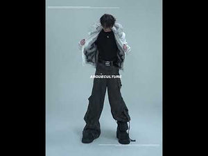 Crocodile-Textured Hooded Padded Jacket | Loose Fit video