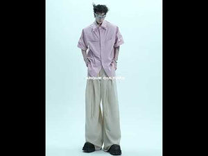 360-degree video demonstration of how to wear and style the deconstructed double-collar oversized shirt with puff sleeves