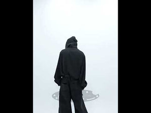 Loose V-Neck Hooded Button-Front Cotton Shirt video