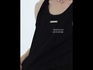 Black Cotton Double-Strap Metal Detail Sleeveless Top video
