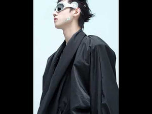 Liquid-Sheen V-Neck Relaxed Shirt | Avant-Garde Style video
