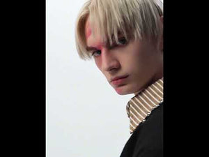 Video showing all features of the striped spliced polo shirt including the layered design and metal accents