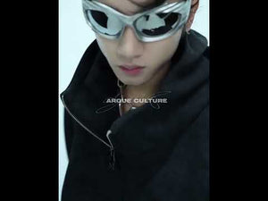 360-degree video showing all angles of the distressed vintage hoodie with metal trim and oversized fit