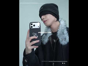 Black Faux Three-Layer Cotton-Wool Knit Beanie Hat | ArguE CulturE