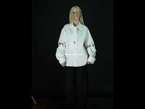 Video demonstration of how to wear and style this unique deconstructed lace-up streetwear shirt