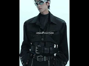 Video demonstration of how to style the oversized deconstructed satin shirt with drop shoulder design