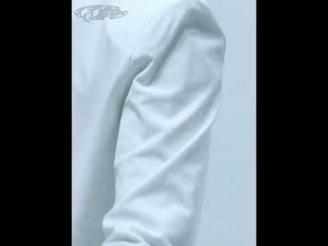 Video showing different ways to style this metallic-logo high-neck slim-fit long-sleeve shirt