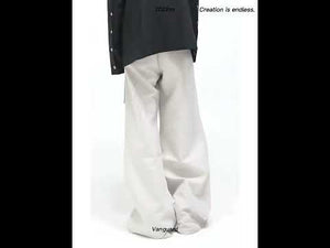 Pleated Wide-Leg Cargo Trousers in Gray or Black | ArguE CulturE