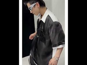 360-degree video showcasing the deconstructed design and movement of this futuristic streetwear shirt