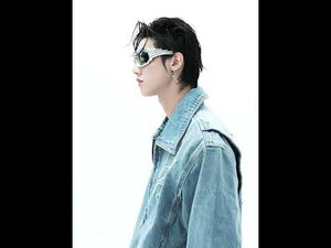 360-degree video showcase of vintage washed denim jacket featuring skeleton embroidery, studs and convertible cuffs