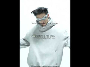 Video showcasing the oversized fleece-lined hoodie and distressed wide-leg pants set in motion