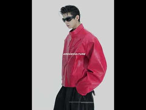 Sculpted Faux Leather Moto Jacket with Stand Collar video