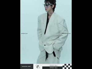 360-degree video showcase of the deconstructed metal-zipper blazer highlighting all design features