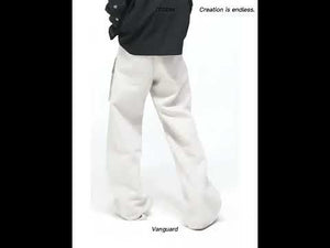 Pleated Wide-Leg Cargo Pants with Utility Pockets video