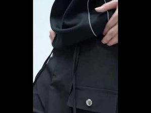 360-degree video showcasing the complete deconstructed hoodie, tee and cargo pants set with oversized silhouette