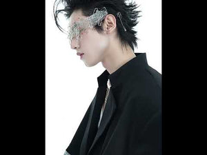 360-degree video showing all angles of the textured twill blazer with its distinctive stand collar