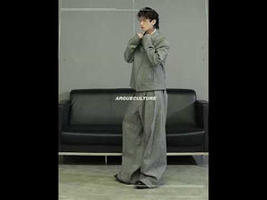 Unisex Contrast Lapel Cotton Jacket and Pants Set video