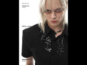Asymmetric Stripe Shirt with Shoulder-Pad Detail | Streetwear video