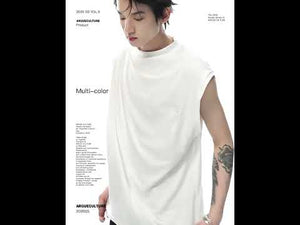 Embroidered Stretch Cotton Tank Top in Black, White & Gray | ArguE CulturE