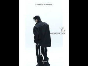 360-degree video showcase of the avant-garde white shirt-jacket highlighting its asymmetric zipper and unique cut details