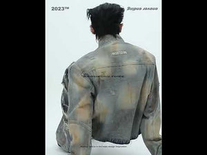 Video showing the vintage distressed denim set in motion with street-style walk and outfit details