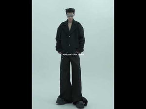 Video showing multiple ways to style the cropped oversized wool blazer for urban fashion looks