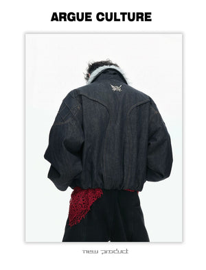 desc::raw-denim-faux-fur-heavyweight-jacket-winter-streetwear-detail-img-6