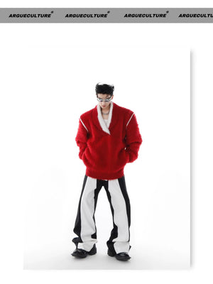 desc::red-faux-mink-heavyweight-square-neck-streetwear-sweater-detail-img-10