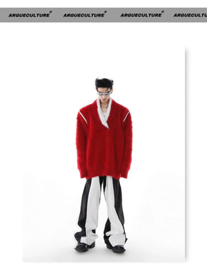 desc::red-faux-mink-heavyweight-square-neck-streetwear-sweater-detail-img-8