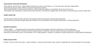 desc::retro-croc-patchwork-raw-denim-jacket-set-streetwear-detail-img-2