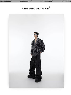 desc::retro-jacquard-faux-mink-cardigan-oversized-v-neck-detail-img-1