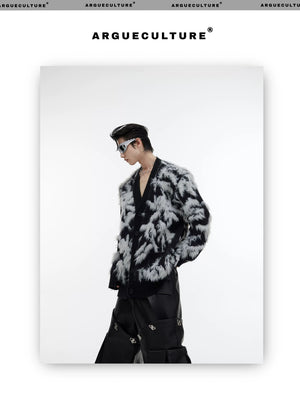 desc::retro-jacquard-faux-mink-cardigan-oversized-v-neck-detail-img-6