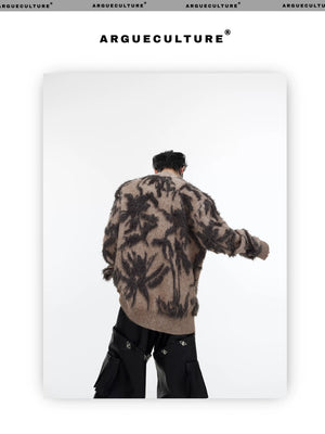 desc::retro-jacquard-faux-mink-cardigan-oversized-v-neck-detail-img-7