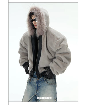 desc::reversible-fur-collar-pu-moto-jacket-thickened-parka-detail-img-12