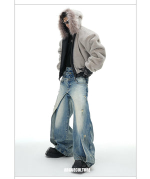 desc::reversible-fur-collar-pu-moto-jacket-thickened-parka-detail-img-16