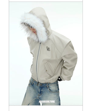 desc::reversible-fur-collar-pu-moto-jacket-thickened-parka-detail-img-18