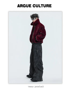 desc::reversible-gothic-faux-mink-fur-collar-jacket-detail-img-4